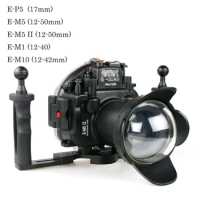 MEIKON 40m/130ft Waterproof Case For Olympus E-M1 E-P5 E-M5 Mark II E-M10 EP5 EM5 EM10 underwater camera housing diving box cove