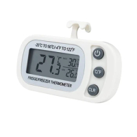 Digital Refrigerator Thermometer Fridge Freezer Thermometer IPX3 Waterproof Big Digits Record Max/Min Temps Meter