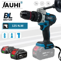 JAUHI 13MM Brushless Electric Drill Cordless Screwdriver Li-ion Battery Screwdriver Drill 20 Torque For 18V Makita Power Tools
