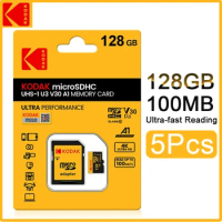 5Pcs Kodak TF Micro SD Card memory Card MicroSD 128GB SDXC Flash Drive carte sd With SD Adapter Class 10 For Phone Tablet Camera