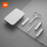 XIAOMI Mijia nail clipper five-piece set white high-quality stainless steel magnetic absorption simple five-piece set portable