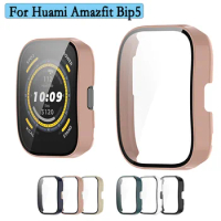 2 In 1 Case For Huami Amazfit Bip5 Full Coverage Bumper PC Hard Case Cover With Tempered Glass Screen Protector