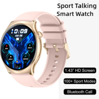 Smartwatch Men 1.43 inch Screen Bluetooth Calling Heart Rate Sleep Monitor 100+ Sport for Sony Xperia 1 II OnePlus Nord N10