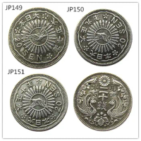 JP(149-151) Japan Asia Taisho 7/9/10 Year 20 Sen Silver Plated Coin Copy