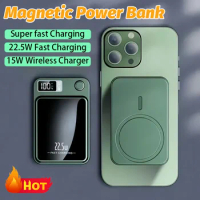 30000mAh Magnetic Wireless Charger Power Bank 22.5W Super Fast Charging Powerbank For Samsung Apple Xiaomi Portable Induction