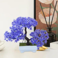 Creative Purple Artificial Tree Bonsai Plastic Flower Tree Bonsai Home Office Desktop Decorations Decorative Craft