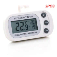 2PCS Waterproof Digital LCD Fridge Refrigerator Thermometer Digital Freezer Thermometer -50~70 Degree ℃/℉ for Kitchen Home