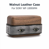 Walnut Wood Italian Waxed Leather Case For SONY WF-1000XM4 Luxury Handmade wf 1000xm4 Cover Bluetooth Earphone Cases