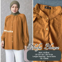 Blouse Nafa Ori Naifa - Model Identik Baju Santri Formal Muslim Kerja Panjang Nyaman - Hitam, Kantor