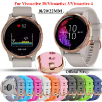 18 20 22mm WatchStrap For Garmin Venu 2 Sport Wristband Forerunner645 245 Vivoactive 3 4 Silicone Bracelet Strap Venu2 Plus Band