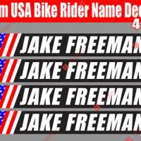 4-piece Racing Motorcycle Helmet Stickers Custom Bike Frame Name American Decal Sticker Kit Road Bike Riding