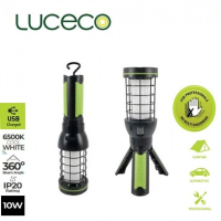 LUCECO LILTP60S65 10W/600LM/6500K/3000MAH CAGE RECHARGABLE WORK LIGHT  BLACK (V000) 