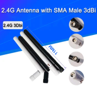 2PCS 2.4G Antenna with SMA Male 3dBi Omni WIFI Antenna with RP SMA male Female plug connector for wireless router antenna wi-fi
