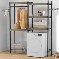 Over Washer and Dryer Shelves, 5-Tier Laundry Room Shelves Heavy Duty Washer Dryer Shelf Freestanding Space Saver