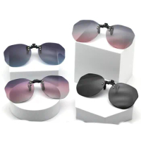 Women Sunglasses Clip-on Polarized Optical Glasses Clip Diamond Cut Mirror Eyeglasses Anti-UV Driving Sun Protection Sunglasses