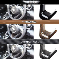 For Toyota Yaris/Yaris Cross Aqua Sienta 2021 2022 2023 ABS black Steering Wheel U shaped Sticker Cover trim Car Accessories