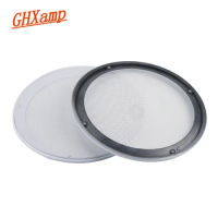GHXAMP 2PCS 8 inch White Car Speaker Grill Mesh Enclosure Net Protective Cover Subwoofer DIY High-grade modified Loudspeaker ABS
