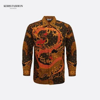 Keris Gallery Kemeja Batik Reguler Fit Lengan Panjang Motif Nogo Satriyo - Hitam 15 Hitam