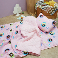睡墊組 / 兒童標準【熊本熊樂園-兩色可選】專用睡墊三件組 高密度磨毛布 戀家小舖台灣製