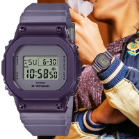 CASIO卡西歐 G-SHOCK WOMEN 金屬錶殼 方形5600縮小版電子錶GM-S5600MF-6 霧紫 半透明