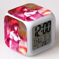 Anime High School DxD Cartoon LED 7 Color Flash Digital Alarm Clocks Night Light Bedroom Desk Clock despertador Alarm-Clock