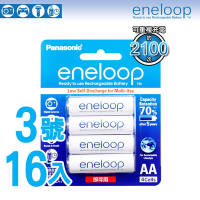 【Panasonic】 國際牌 eneloop 低自放 鎳氫充電電池 3號16入 2000mAh(可重複充電達2100次 不斷電)