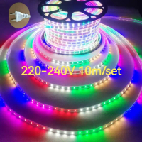 ไฟวิ่ง LED, ไฟสี RGB, ไฟแถบ LED RGB, ชุด 10 เมตร, ไฟแถบ LED กลางแจ้งและเชิงพาณิชย์, กันน้ำ, ปลั๊กแถบ