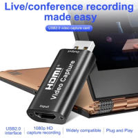 4K HDMI-compatible Video Capture Card 1080p Game Capture Card USB 2.0 3.0 Recorder Box Device for Live Streaming Video Broadcast