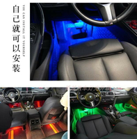 全新AI語音控制汽車迎賓燈迷你氛圍燈內飾改裝車內USB腳窩氣氛燈 全館免運