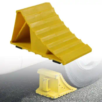 Travel Trailer RV Car Wheel Chock Wheel Stopping Device Scratch Resistant Yellow Universal Accessory Tire Chock Wheel Stopper