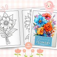 [Kertas Mewarna] Blooming Flowers Coloring Pages - Vol 1, 30 Pages Coloring Paper, 120gsm A4 or A5 P