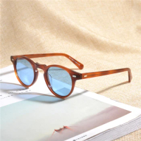 Gregory Peck Vintage Polarized Sun Glasses OV5186 Clear Frame Sunglasses Brand Designer Men Women OV 5186 Gafas Oculos with case