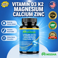 Vitamin D3 K2 + Kalsium Magnesium Zinc, Dukung Nutrisi Tulang & Tubuh, 60 Kapsul