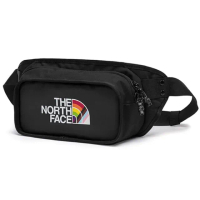 【The North Face】3L 多功能日用防潑水耐磨腰包/單肩斜背包(3KZX-6D8 黑/彩虹 N)