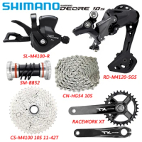 SHIMANO DEORE M4100 Groupset 1X10 Speed Derailleurs for MTB Bike Racework XT Crank M4120 Chain HG54 10S Bicycle Parts
