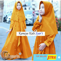 Baju Kids kanaya yellow RO Baju muslim Anak perempuan crepe kanaya kuning Kekinian Tiktok shop Fashi