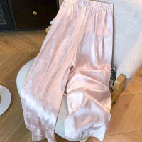 Celana Wanita Jacquard Printed Elegant Slimming Pants
