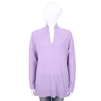 ALLUDE 100%喀什米爾淺紫色立領針織羊毛衫