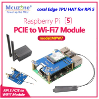 MPW7, PCIE to M.2 E-key WiFi7 HAT, support BE200,WiF6E AX210,AX200
