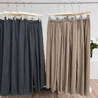 Linen Wide Leg Pants For Women Summer Casual Thin Loose Long Pants Lady Streetwear Long Wide Leg Trousers