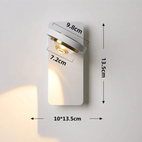 โคมไฟติดผนังข้างเตียง LED ห้องนั่งเล่นพื้นหลังโคมไฟติดผนังป้องกันดวงตาเรียบง่ายสร้างสรรค์ปรับทิศทางห้องนอนผนัง Crafts