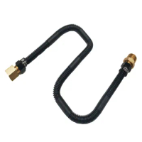 MENSI Non-Whistle 304 Stainless Steel Flexible Flex Gas Line for LPG and NG Fire Pit Hose Connection Kit 24" Long