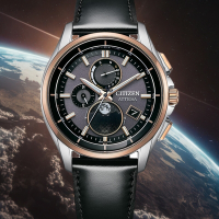CITIZEN星辰 GENT S 光動能 月相 鈦金屬 萬年曆電波腕錶 BY1004-17X / 41.5mm