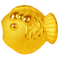 Pure 24K Yellow Gold Beads Women 999 Gold 3D Bow Fish Beads