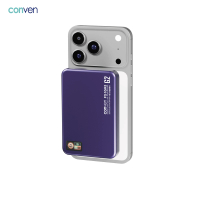 CONVEN PG10MS G2 10000mAh QI2.2 25W 無線充電池-黑色 紫色