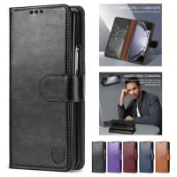 Luxury Wallet Card Holder Strong Magnetism Flip Leather Case For Samsung Galaxy Z Fold5 Z Flip5 Anti-drop Cover Z Fold 5 Flip 5