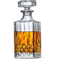 Whiskey Decanter,Square Whiskey Decanter with Stopper,25 oz Whiskey Decanter for Liquor Scotch Bourbo