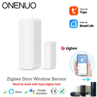 ONENUO Tuya Zigbee Door Sensor Smart Home Security Window Detector Automatic Sliding Door Magnetic Contact Sensor