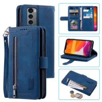 9 Cards Wallet Case For LG Wing Case Card Slot Zipper Flip Folio with Wrist Strap Carnival For LG LM-F100EMW F100EM F100VM Cover