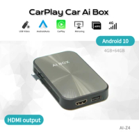 2022 New Wireless CarPlay Android 10 HDMI Car Ai Box USB 4G SIM Card Support TV Youtube Netflix for Euro Asia America Automobile